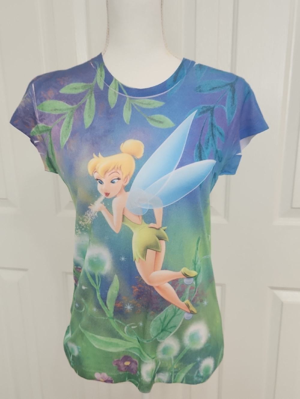 Disney Tinkerbell Fairy Flowers Short Sleeved Top Vintage Fairycore